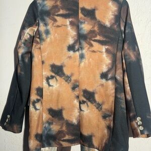 SHEIN Black and Brown Tie-Dye Blazer